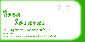 nora kosaras business card